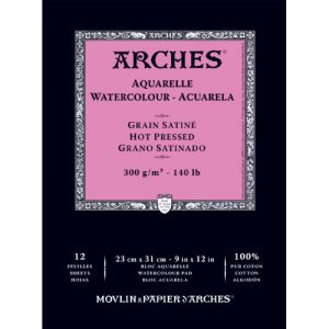 Bloc papier aquarelle Arches 300g m²